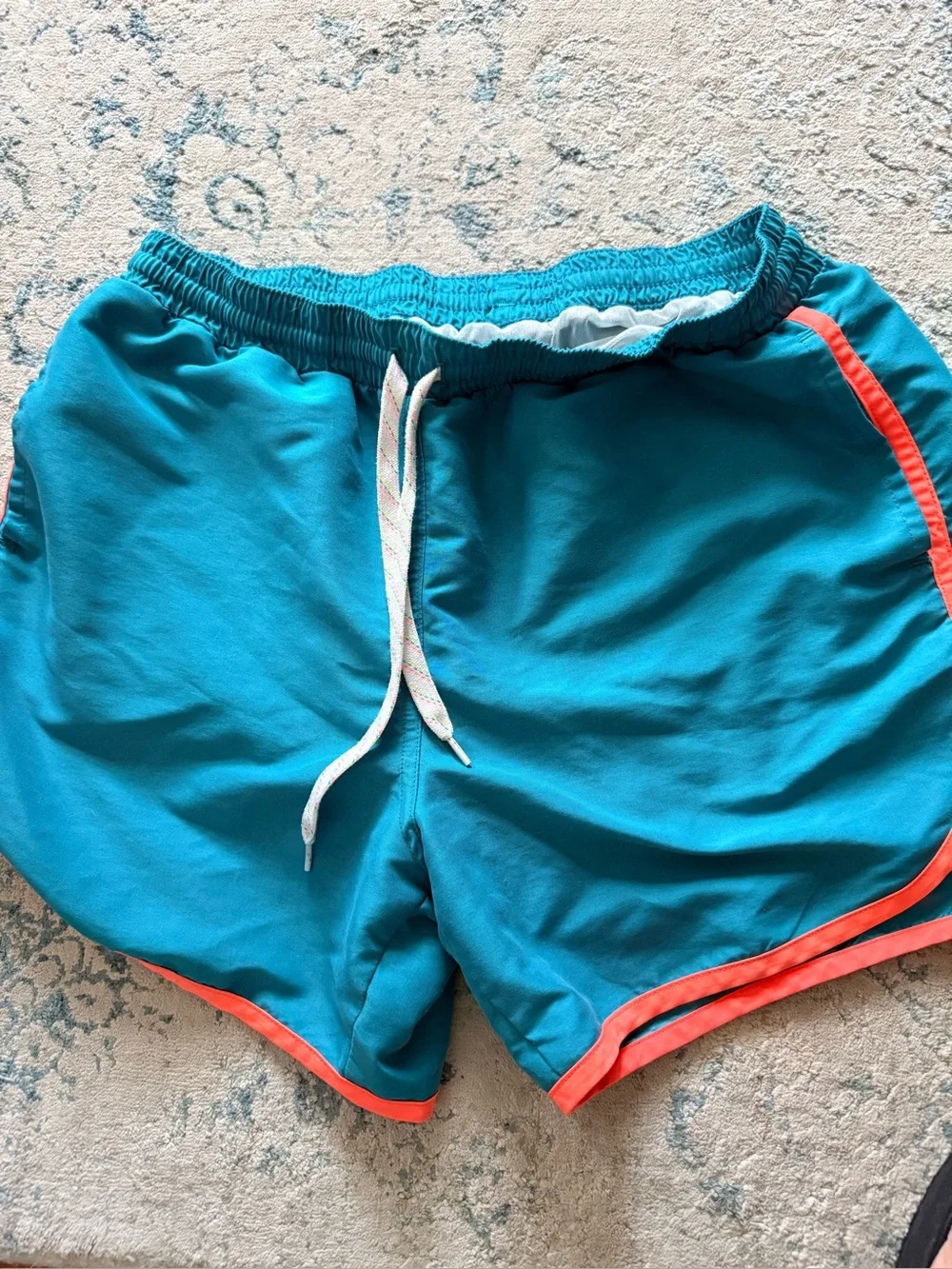 Chubbies Lined 5” Inseam Swim Trunks Teal  Orange